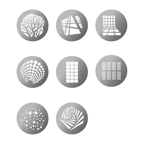 Digitek® (DGS 001) Stainless Steel GOBO Pattern Kit, 8 Creative ...