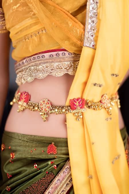 Buy Red Embroidered Thread Kamarbandh by Kanyaadhan By DhirajAayushi ...