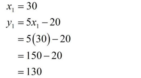 18. If y = 5x-20 & X1 = 30 then the value of y1 is (a) 130 (b) 140 (c ...