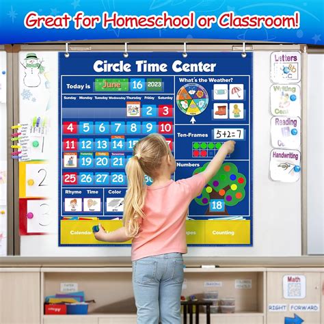 Torlam Circle Learning Time Center Pocket Chart Calendar India | Ubuy