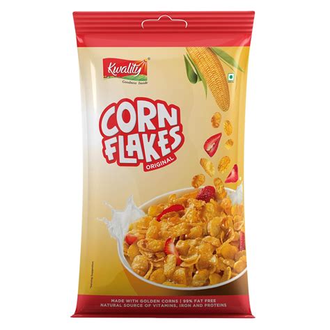 KWALITY Golden Corn Flakes - Crispy and Delicious Breakfast Cereal Made ...