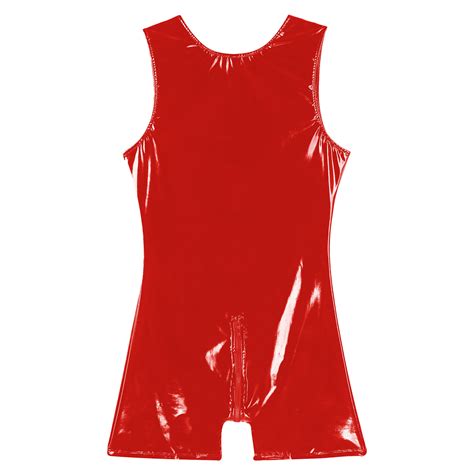 US Mens Latex Wetlook One-Piece Bodysuit Catsuit | Ubuy India