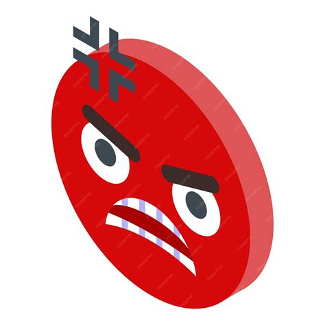 Red rage emoji icon isometric of red rage emoji vector icon for web ...