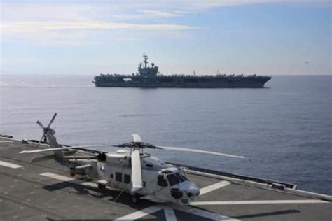 日媒曝日美航母在南海进行联演：向中国展示威慑能力|南海|出云号|航母_新浪军事_新浪网