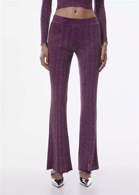 Lurex-knit flared trousers - Women | MANGO Taiwan area