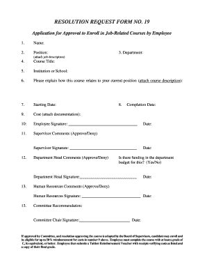 Fillable Online RESOLUTION REQUEST FORM NO Fax Email Print - pdfFiller