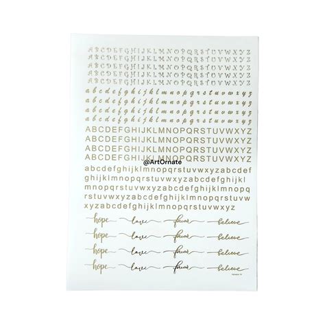 ALPHABET EMBOSSED GOLD METALLIC FOIL STICKER - A4 SHEET (GF24) – ArtOrnate