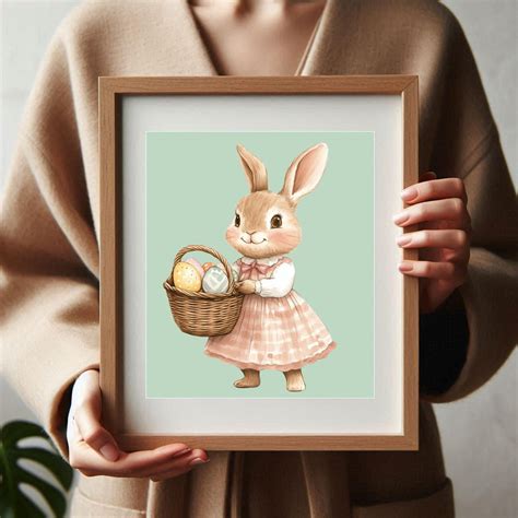 Happy Easter Bunny Rabbit Clipart - Watercolor Easter Images - Spring ...