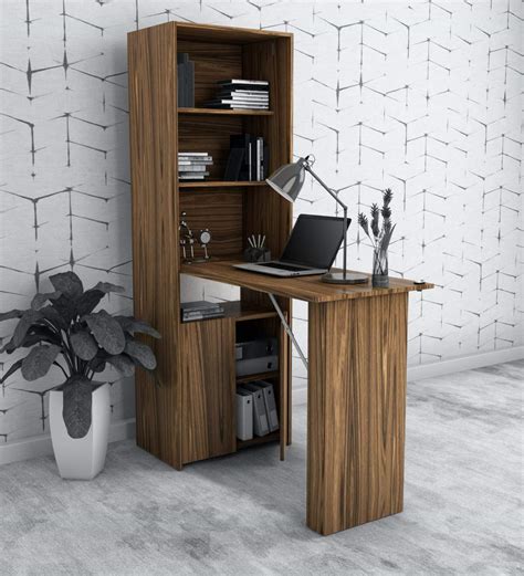 Pepperfry Study Table | Mintwud | Ibuki | Color: Walnut Brown Finish ...
