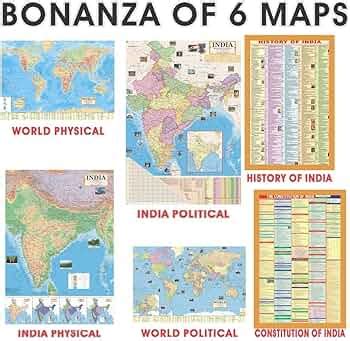 INDIA & WORLD ENGLISH MAPS (Both Political & Physical) Constitution ...