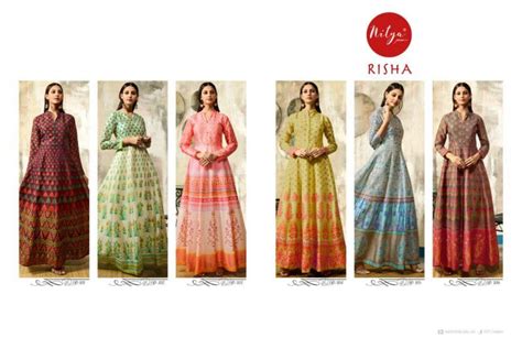 lt fabrics risha chanderi silk catchy look kurti catalog: Textilecatalog