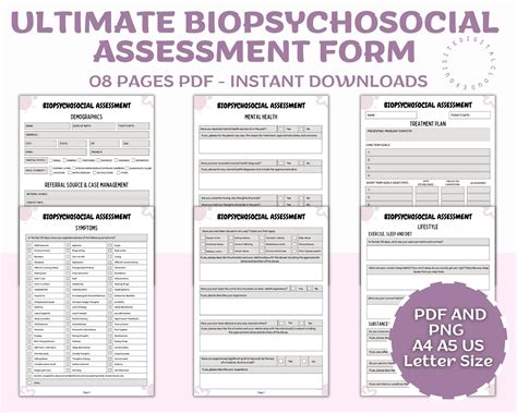 Biopsychosocial Assessment Template Mental Health - prntbl ...
