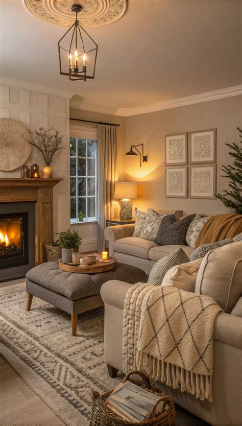 Warm Neutral Living Room Earth Tones Cozy Inspiration | buzzproper ...