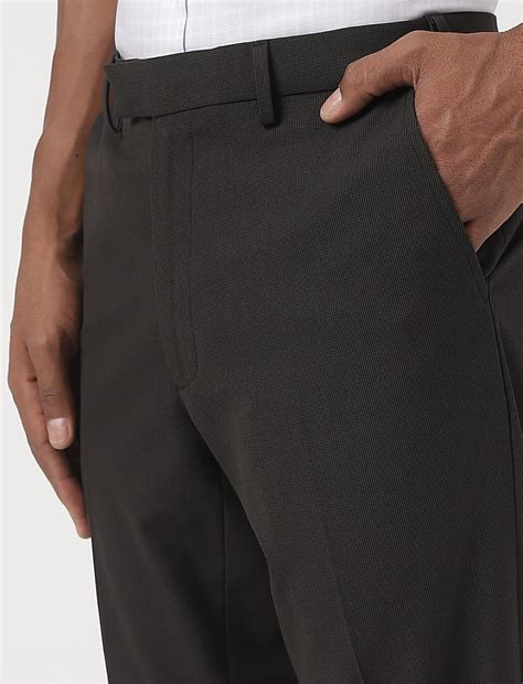 Buy Slim-Fit Bi-Stretch Textured Trousers at Marks & Spencer