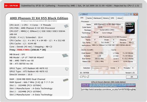 AMD Phenom II X4 955 3.2Ghz L3=6MB Quad Core Processor Socket AM3/938 ...