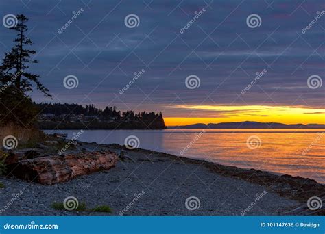 Sunset at Birch Bay State Park USA America Stock Photo - Image of ...