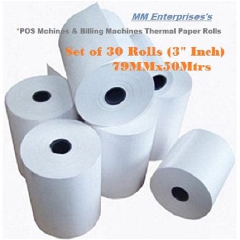 MM Enterprises 79MMx50Mtr(3Inch) Billing Machine Rolls, Pos Machine ...