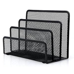 Winoso3 Compartments Metal Office Storage Black Mesh Letter Paper File ...