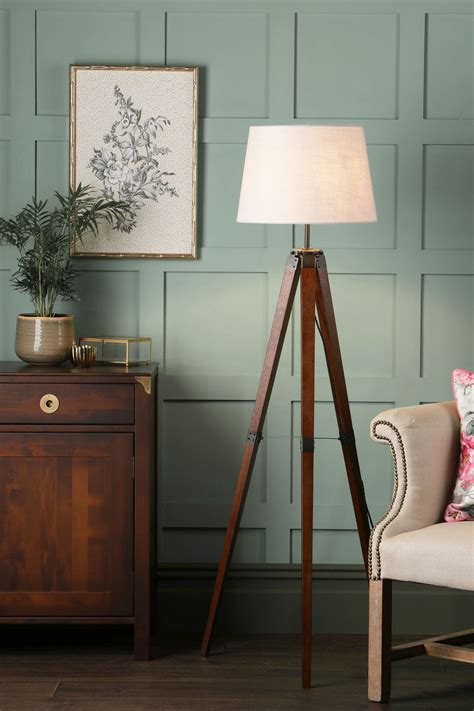Buy Laura Ashley Brown Burdale Tripod Wood Floor Lamp Base from the ...