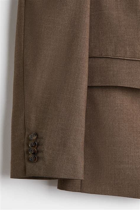 Men’s Dark beige Regular Fit Single-breasted jacket | H&M IN