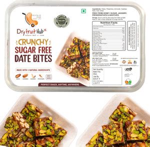 Dry Fruit Hub Crunchy Date Bites 1Kg I Sugar Free Dates Barfi Box Price ...