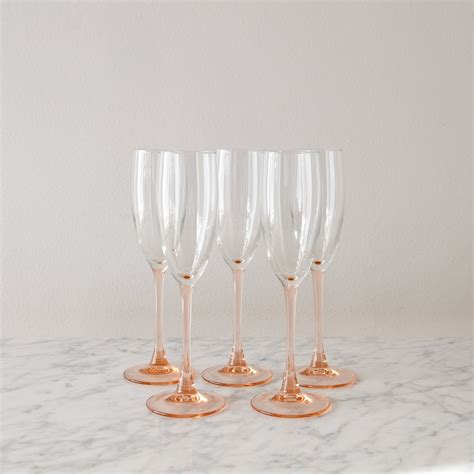 Vintage Luminarc Champagne Flutes, Pink Champagne Flutes, Retro Barware ...
