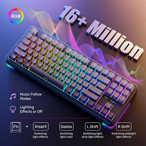 AULA F87 SIDE ENGRAVED GRADIENT GRAY REAPER SWITCH MECHANICAL GAMING K