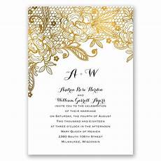 Gold Lace Wedding Invitations by Gold Lace Invitation With Free Response Postcard S Gold Lace Wedding Invitations