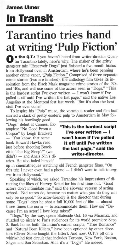 Image result for Pulp Fiction Script