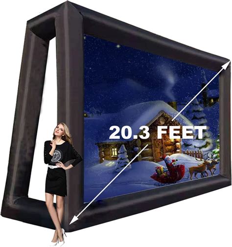 20 ft Inflatable Projector Movie Screen for Outdoor Cinema with Blower ...