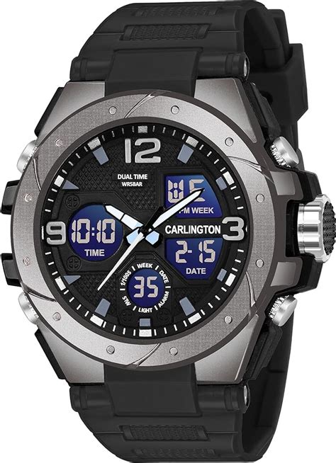 Analog-Digital Sports Watch: Chronograph, Dual Time, Alarm, Stopwatch ...