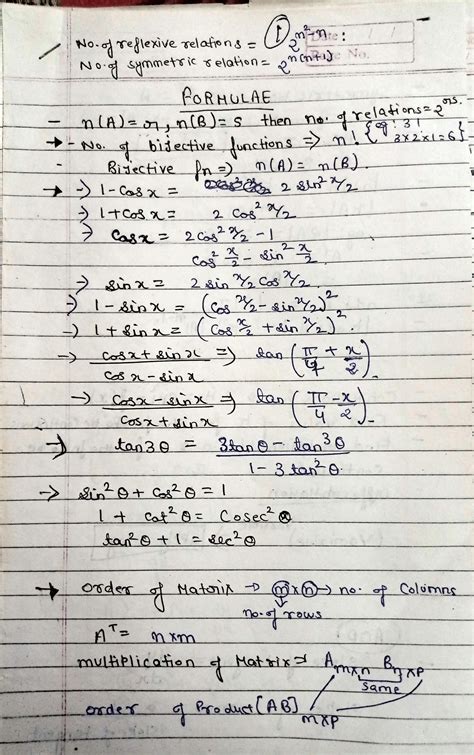 Image result for Class 12 Formula Chart of Maths