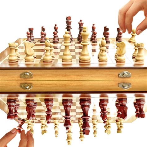 Buy AGREATLIFE's Original 15" Magnetic Chess Board Set - Wooden Chess ...