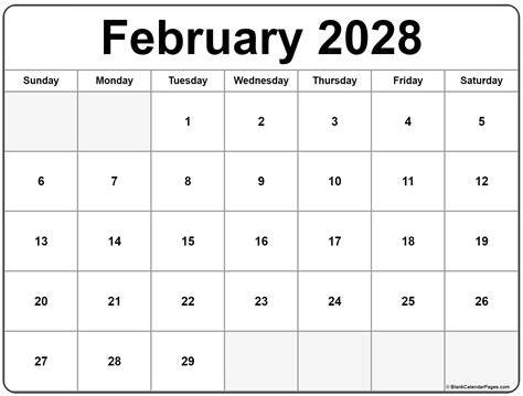 February 2028 calendar | free printable calendars