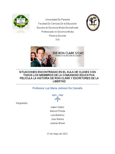 ANÁLISIS DE LA PELICULA RON CLACK Y ESCRITORES DE LA LIBERTAD Trabajo ...