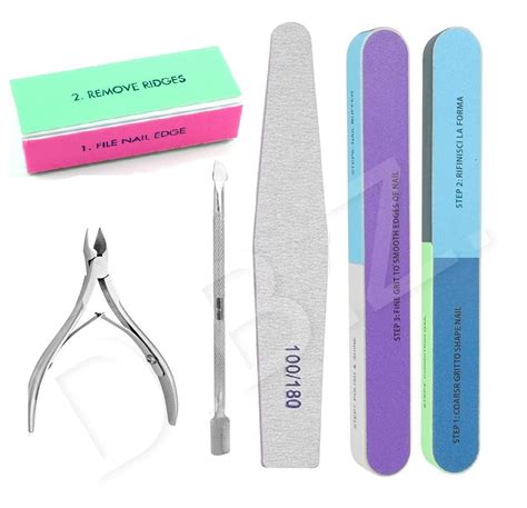 KIRA Manicure Nail File Kit – 1 Pcs Double Sided Nail File,4- Step ...