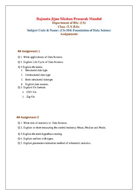 FDS Assignments - Foundation of Data Science - Rajmata Jijau Sikshan ...