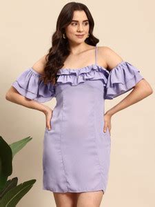 Mast & Harbour Women Sheath Purple Mini/Short Dress - Buy Mast ...