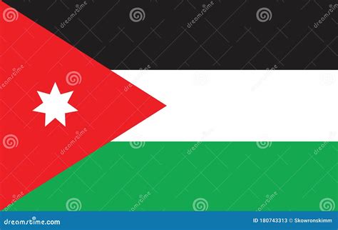 Jordan Flag Vector Graphic. Rectangle Jordanian Flag Illustration Stock ...