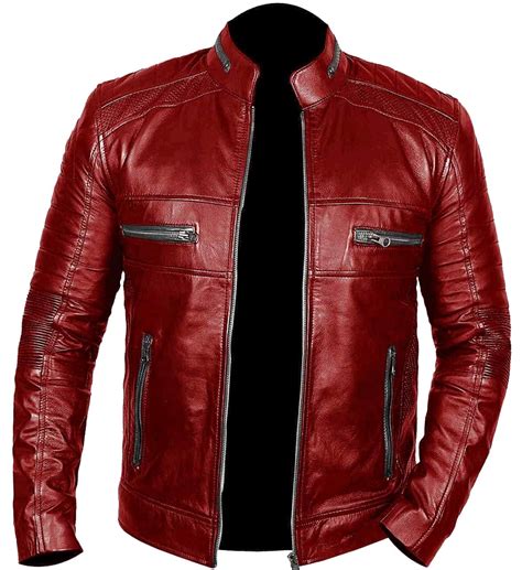 Benassi: Men's Red Leather Jacket - Real Leather Garments