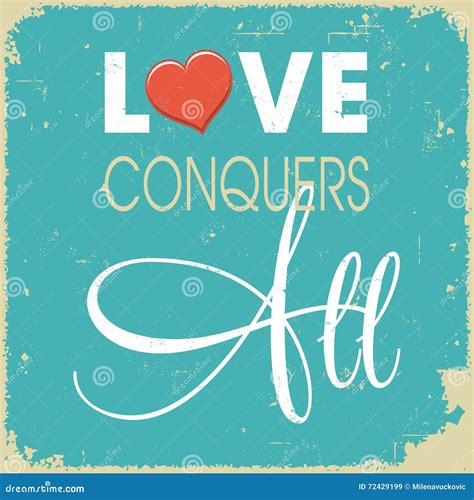 Love conquers all stock vector. Illustration of frame - 72429199