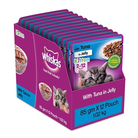 whiskas Kitten Wet Cat Food (2-12 Months), Tuna In Jelly Flavour, 12 ...