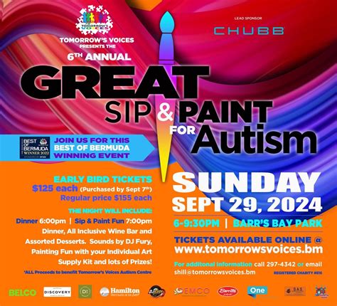 6th Annual Great Sip & Paint For Autism, Barr's Bay Park, Hamilton, 29 ...