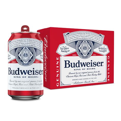Budweiser American Lager Beer 12 Pack 12 fl oz Aluminum Cans 5% ABV ...