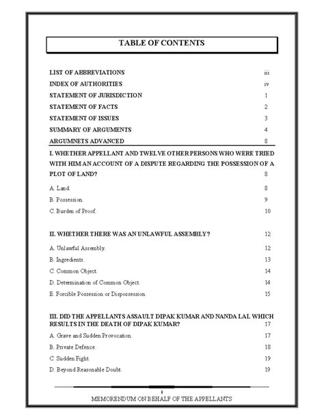 Petioner 2 - Good for practice - i TABLE OF CONTENTS LIST OF ...