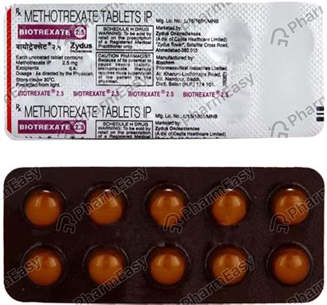 Biotrexate 2.5 MG Tablet (10): Uses, Side Effects, Price & Dosage ...