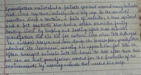 Write a paragraph in about 100-120 words describing the Grandfather ...