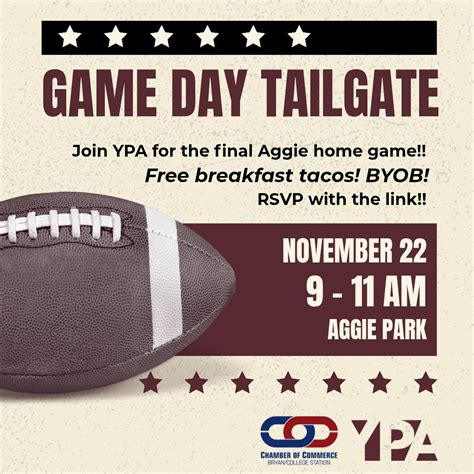 YPA Tailgate, Aggie Park, College Station, 22 November 2025 | AllEvents