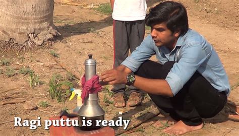 Ragi Puttu | Finger Millet Sweet Puttu- Prepared in the farm-Step by ...