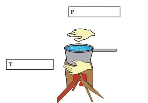 fill up the boxes P andT to indicate the mode of flow of heat to the ...